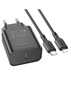 Сетевое зарядное устройство 20W для Lightning 8 pin Type C BA71A Black Borofone