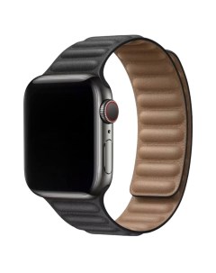 Ремешок для Apple Watch кожаный 42 44 45 49 черный Aezakmi