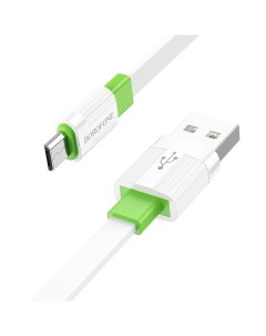 Дата кабель USB 2 4A BX89 для Micro USB White Green Borofone