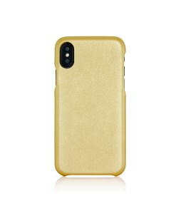 Чехол накладка Slim Premium для Apple iPhone X XS Искусственная кожа Золотистый G-case