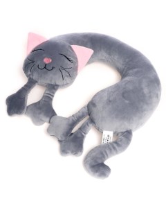 Мягкая игрушка подушка Кошка цвет серый Прима тойс