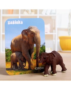 Фигурка Слон с обучающей карточкой Iq-zabiaka