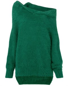 Roland mouret трикотажный свитер на одно плечо m зеленый Roland mouret