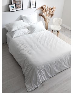 Комплект постельного белья 2 x спальный страйп сатин White Унисон