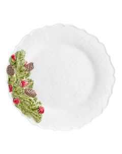 Тарелка обеденная Рождественская гирлянда 29 5 см белая Bordallo pinheiro
