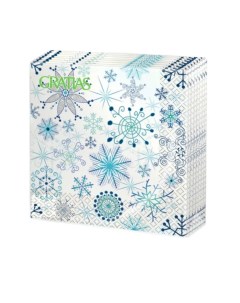 Бумажные салфетки Морозные снежинки трехслойные 33 x 33 см 20 шт Gratias