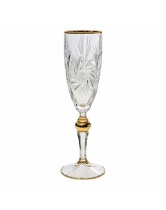 Бокалы для шампанского Pinwheel Золотой шар прозрачные 180 мл 6 шт Bohemia jihlava