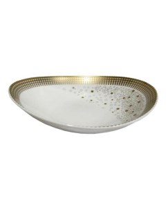 Тарелка для супа Loos Вселенная 20 см бело золотистая Thun 1794