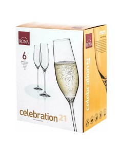 Бокалы для шампанского Celebration прозрачные 210 мл 6 шт Rona