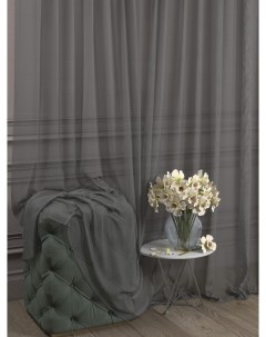 Тюль Сетка 240x600 см серый для гостиной спальни кухни 1001 штора