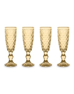 Набор бокалов для шампанского Dubai янтарный 0 15 л 4 шт Wd lifestyle