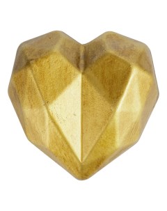 Шкатулка классическая Glasar Сердце 9 х 9 х 5 см золотистая Полиформ
