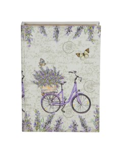 Шкатулка книга Glasar Велосипед с лавандой 27 2 х 8 3 х 37 7 см разноцветная Полиформ