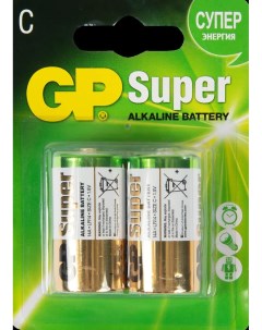 Батарейка Super C LR14 алкалиновая 2 шт блистер Gp