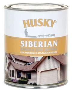 Краска по дереву Siberian акриловая цвет белый база А 0 9 л Husky