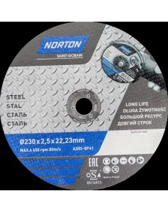 Диск отрезной по стали Norton 230x22 2x2 5 мм Norton vulcan