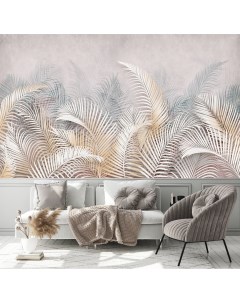 Фотообои Листья пальмы в пастельных оттенках 300х180 см Dekor vinil