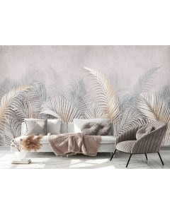 Фотообои Листья пальмы в пастельных оттенках 400х270 см Dekor vinil