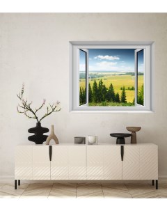 Фотообои постер с природой Вид из окна на поле бесшовные 100х120 см Dekor vinil