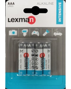 Батарейка Intensive AAA LR03 алкалиновая 4 шт Lexman