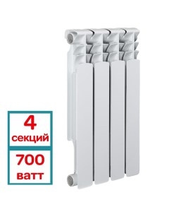 Радиатор BI 500 80 B20 4 секции 00 00017647 белый Аквапром
