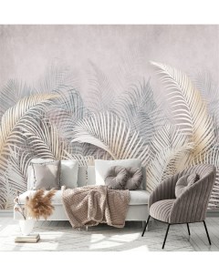 Фотообои Листья пальмы в пастельных оттенках 300х270 см Dekor vinil