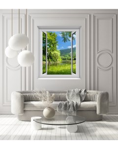 Фотообои с природой Вид из окна Летний пейзаж бесшовные 100х120 см Dekor vinil