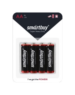 Батарейка солевая R6 АА 4 шт Smartbuy