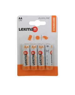 Батарейка алкалиновая LR6 АА 4 шт Lexman