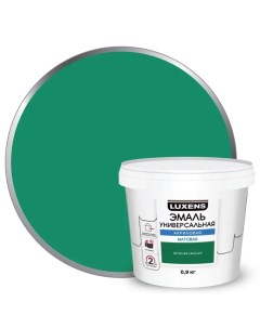 Эмаль акриловая универсальная цвет зеленый матовый 0 9 кг Luxens