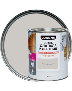 Эмаль для пола и лестниц алкидно уретановая цвет светло серый 1 9 кг Luxens