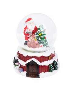 Снежный шар 68033 Дед Мороз с большим подарочным мешком 3хААА 12х10х15см Merry christmas