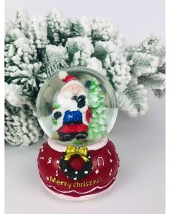 Снежный шар 68068с венком Дед Мороз у ёлочки 8х8х11 5см 15388 Merry christmas