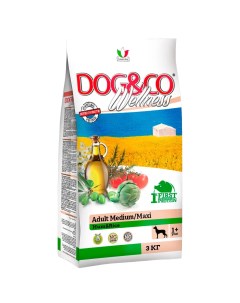 Сухой корм для собак Wellness Dog Co Adult Medium Maxi ветчина и рис 3 кг Wellness core