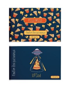 Альбом для рисования А4 32л Ufood мелованный картон скрепка Schoolformat