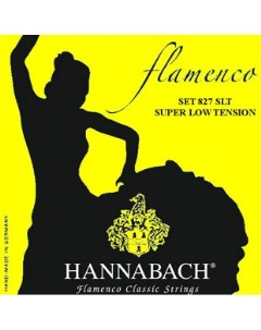 827SLT Yellow FLAMENCO Струны для классической гитары желтый нейлон посеребренные Hannabach
