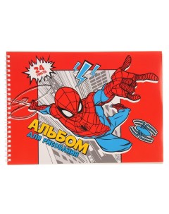 Альбом для рисования на гребне А4 24 листа Человек паук Marvel