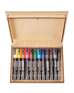 Набор маркеров POSCA PC 5M У0 00002996 набор 12 шт 3 в деревянной коробке Uni mitsubishi pencil