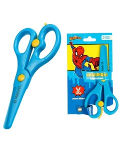 Ножницы детские 13 см пластиковые двухцветные ручки Человек паук МИКС Marvel