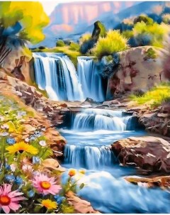 Алмазная мозаика Весенний водопад 40x50 Гранни