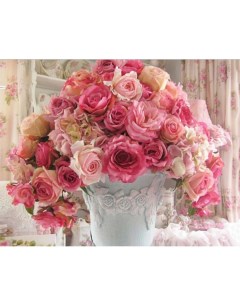 Алмазная мозаика Розовые цветы 20 25 см полная выкладка холст без подрамника Mazari