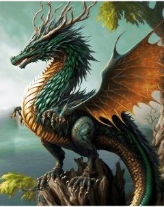 Алмазная мозаика Легенда о драконе 40x50 Гранни