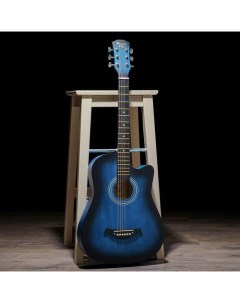Акустическая гитара цвет синий 97см с вырезом Music life