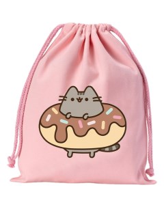 Мешок для сменной обуви кот Пушин в пончике Pusheen розовый 24 5х31 5 см Starfriend