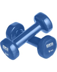 Гантели для аэробики виниловые 5кг пара BG FA VD5 синий Bronze gym