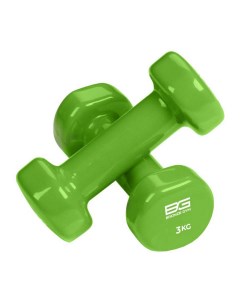 Гантели для аэробики виниловые 3кг пара BG FA VD3 зеленый Bronze gym