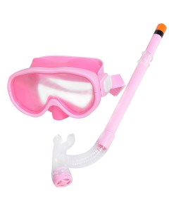 Набор для плавания маска трубка E33114 6 розовый ПВХ Sportex