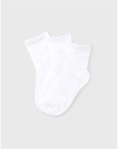 Белые носки в рубчик для девочки 3 пары Gloria jeans