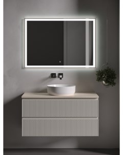 Мебель для ванной Snob R 100 подвесная столешница kreman Beige Soft без отверстия под смеситель Sancos
