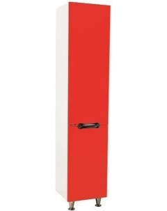 Пенал напольный с бельевой корзиной красный глянец белый глянец R Лагуна 4622107081032 Bellezza